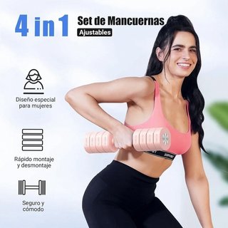 Mancuernas Merach Ajustables 2 en 1 Morado