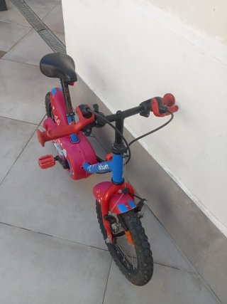 Bicicleta infantil 14 roja y azul
