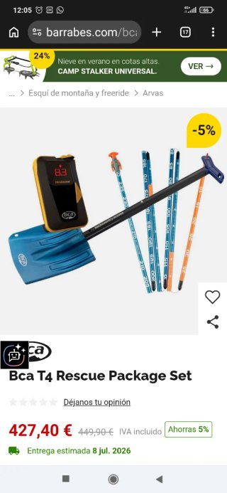 Arva BCA Tracker 4, Pala y Sonda