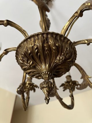 Lámpara de araña vintage dorada