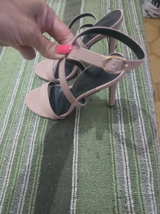Sandalias T39 tacón alto 11cm rosa