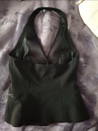 Chaleco Halter Negro Satinado Nuevo