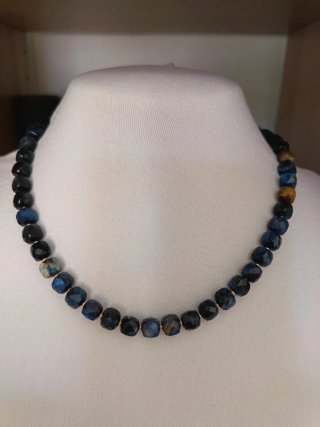 Collana pietre blu occhio di falco