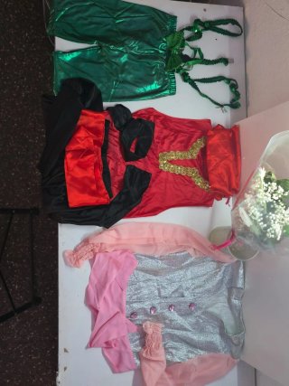 Conjunto Disfraz Fiesta Rosa y Plateado