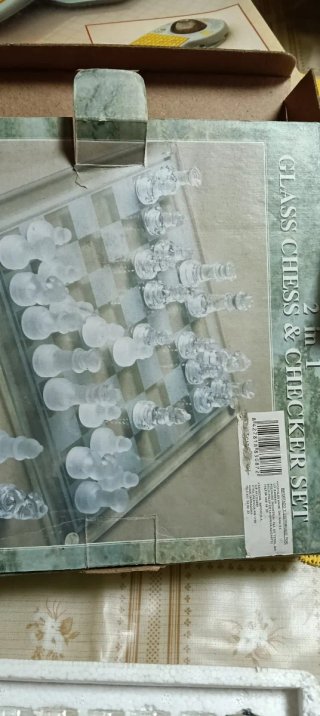 Juego Ajedrez y Damas Cristal Vintage