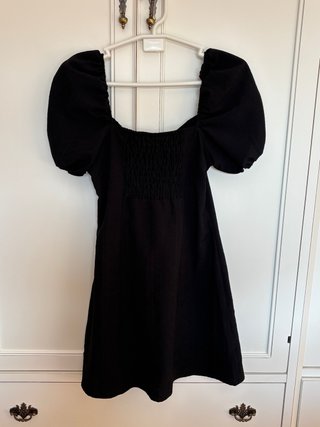 Vestido H&M Negro Manga Globo Talla S