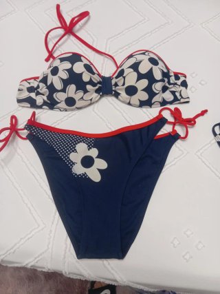 Bikini Talla 40 Azul y Blanco