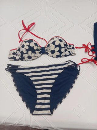 Bikini Talla 40 Azul y Blanco