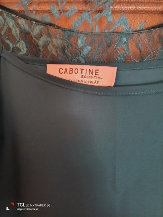 Vestido fiesta encaje verde talla M