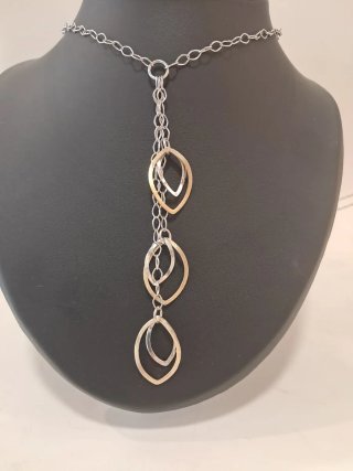 Collar plata con detalles oro