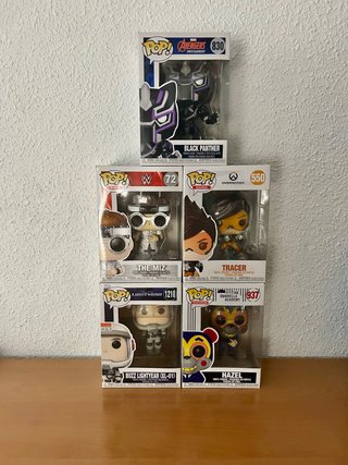 Lote 5 Funko Pop! Marvel, WWE, Overwatch, Disney