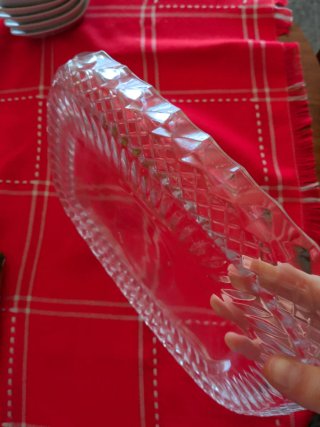 Bandeja de cristal labrada