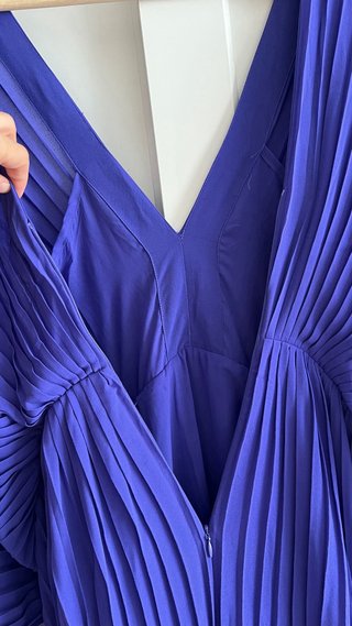 Vestido lila plisado Mango talla M