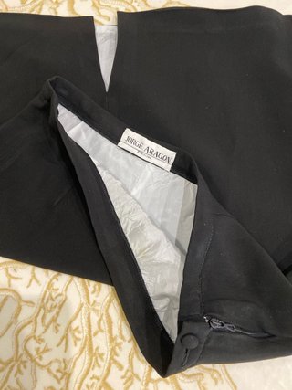 Falda crepé negra talla 38