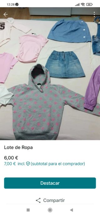 Lote Ropa Niña: Sudadera, Faldas y Camisetas