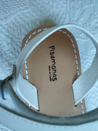 Menorquinas Pisamonas blancas talla 36