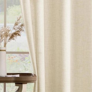 Cortinas Lino Natural Beige 245x140 Miulee
