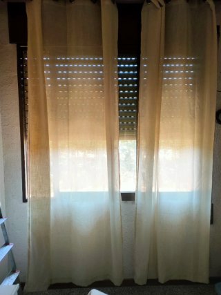 Cortinas Lino Natural Beige 245x140 Miulee