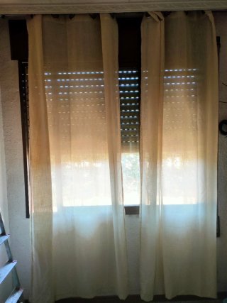 Cortinas Lino Natural Beige 245x140 Miulee
