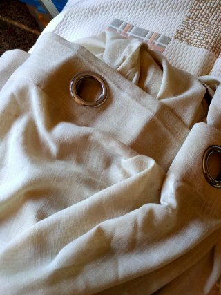 Cortinas Lino Natural Beige 245x140 Miulee