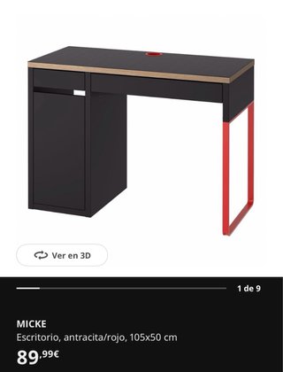Escritorio Negro y Rojo