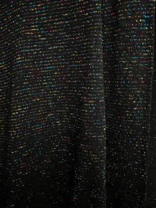 Chaqueta de punto abierta negra con jaspeado color