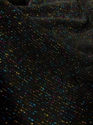 Chaqueta de punto abierta negra con jaspeado color