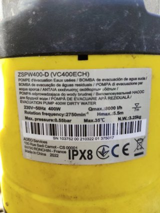 Bomba de agua sumergible 400W