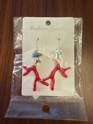 Pendientes Coral y Turquesa