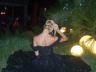 Vestido Negro Brillante Fiesta Graduación