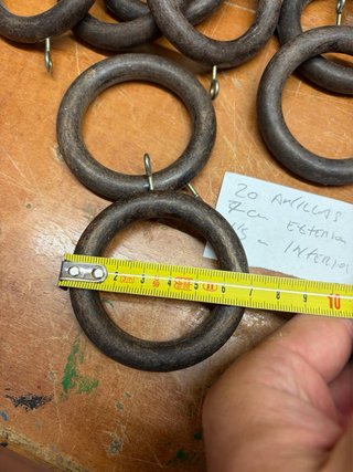Lote 20 Anillas Madera Cortina 7cm
