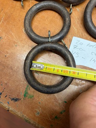 Lote 20 Anillas Madera Cortina 7cm
