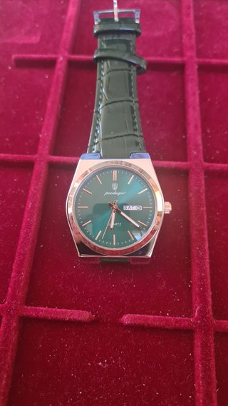 Reloj Poedagar Esfera Verde y Correa Piel