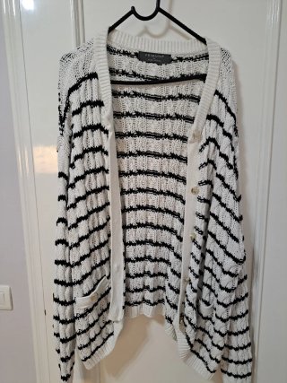 Chaqueta Primark Rayas Blanco y Negro Talla XL