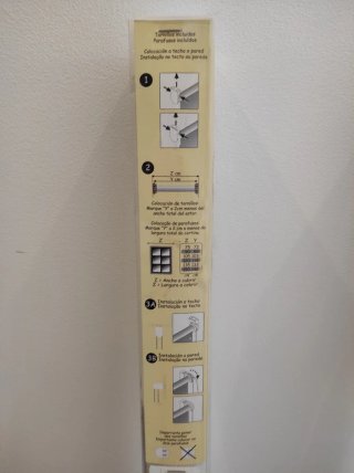 1 Estor blanco tela enrollable 90x190 cm