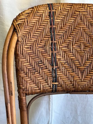 Silla infantil vintage de ratán y bambú