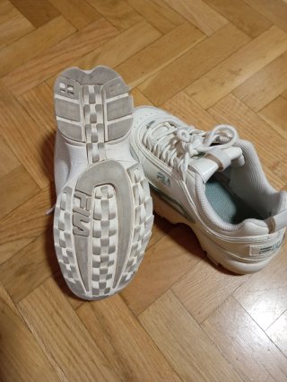 Zapatillas Fila Niña Blancas y Turquesa