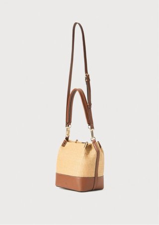 Bolso de rafia y piel