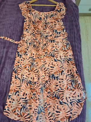 Vestido estampado hojas talla 46