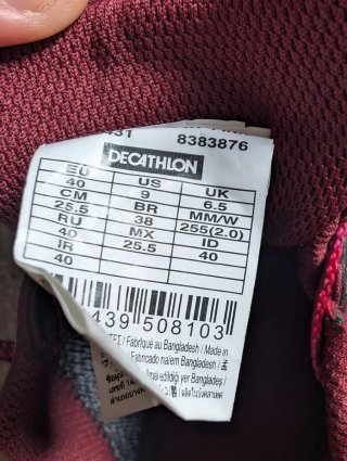 Zapatillas Trekking Quechua Talla 40