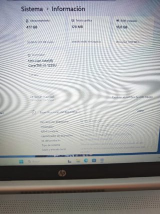 Portátil HP 15s-fq5085ns (INTEL i5 16GB 512gb)