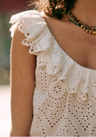 Blusa Sezane blanca bordada