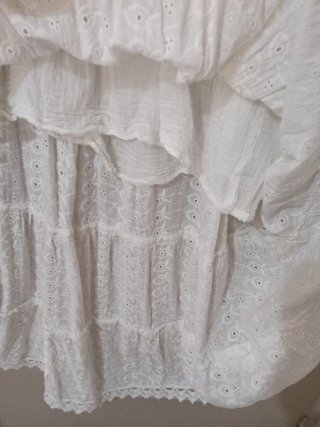 Vestido blanco largo de encaje