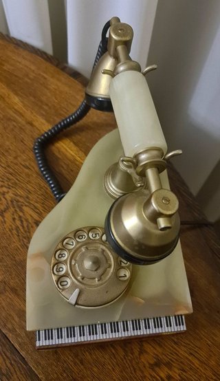 Telefono Pianoforte Bronzo e Onice