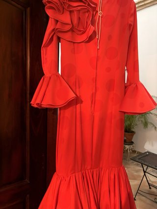 Vestido Flamenca Rojo Lunares
