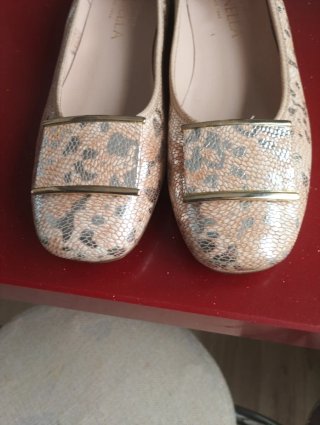 Bailarinas Brunella Piel Beige y Doradas Talla 37
