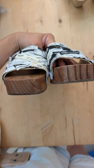 Sandalias Zara madera tiras etiquetas Talla 36