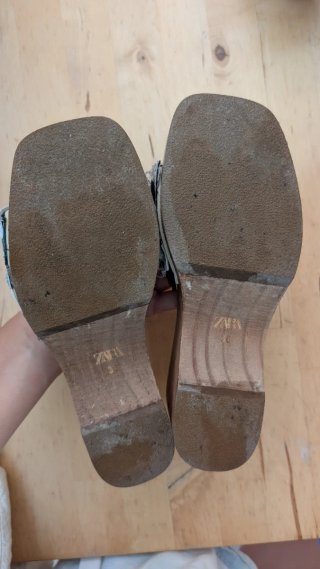 Sandalias Zara madera tiras etiquetas Talla 36