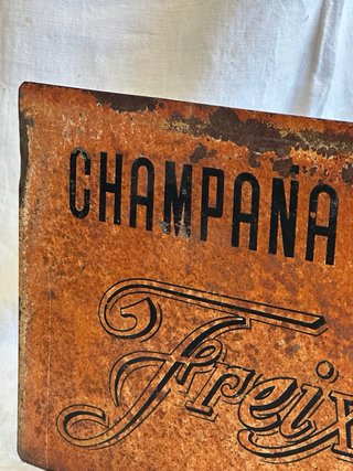 Cartel antiguo a dos caras publicidad Freixenet