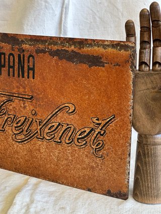 Cartel antiguo a dos caras publicidad Freixenet